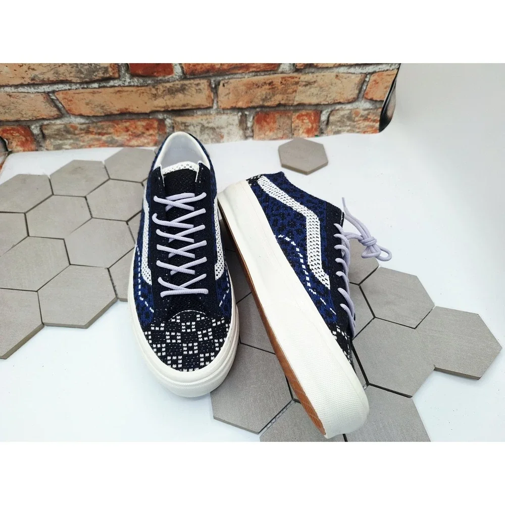 Vans Vault LX Old Skool 36 EK Cheetah Navy Blue Black Knit Men Sz 9.5 Premium